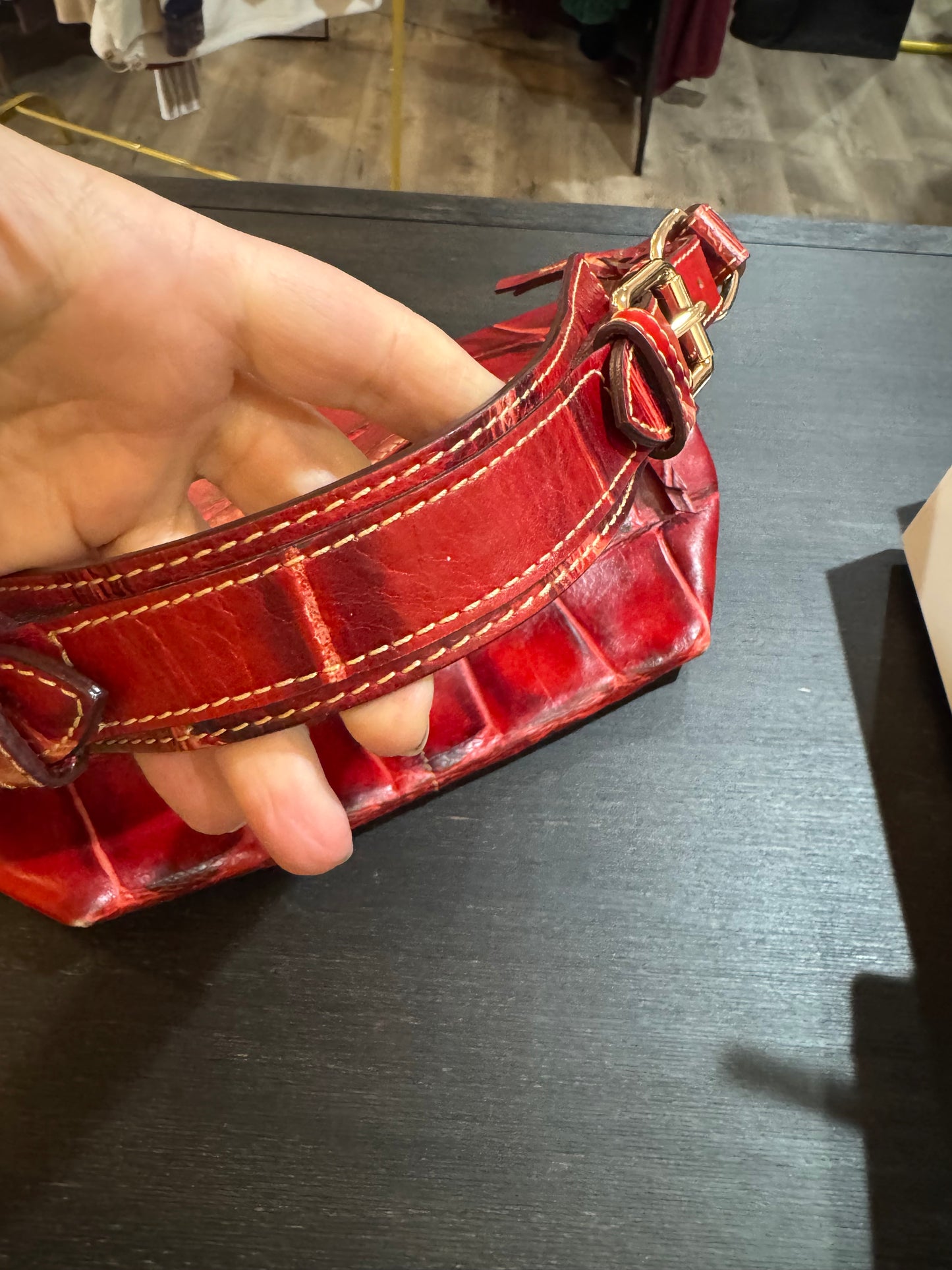 Dooney & Burke red hobo bag