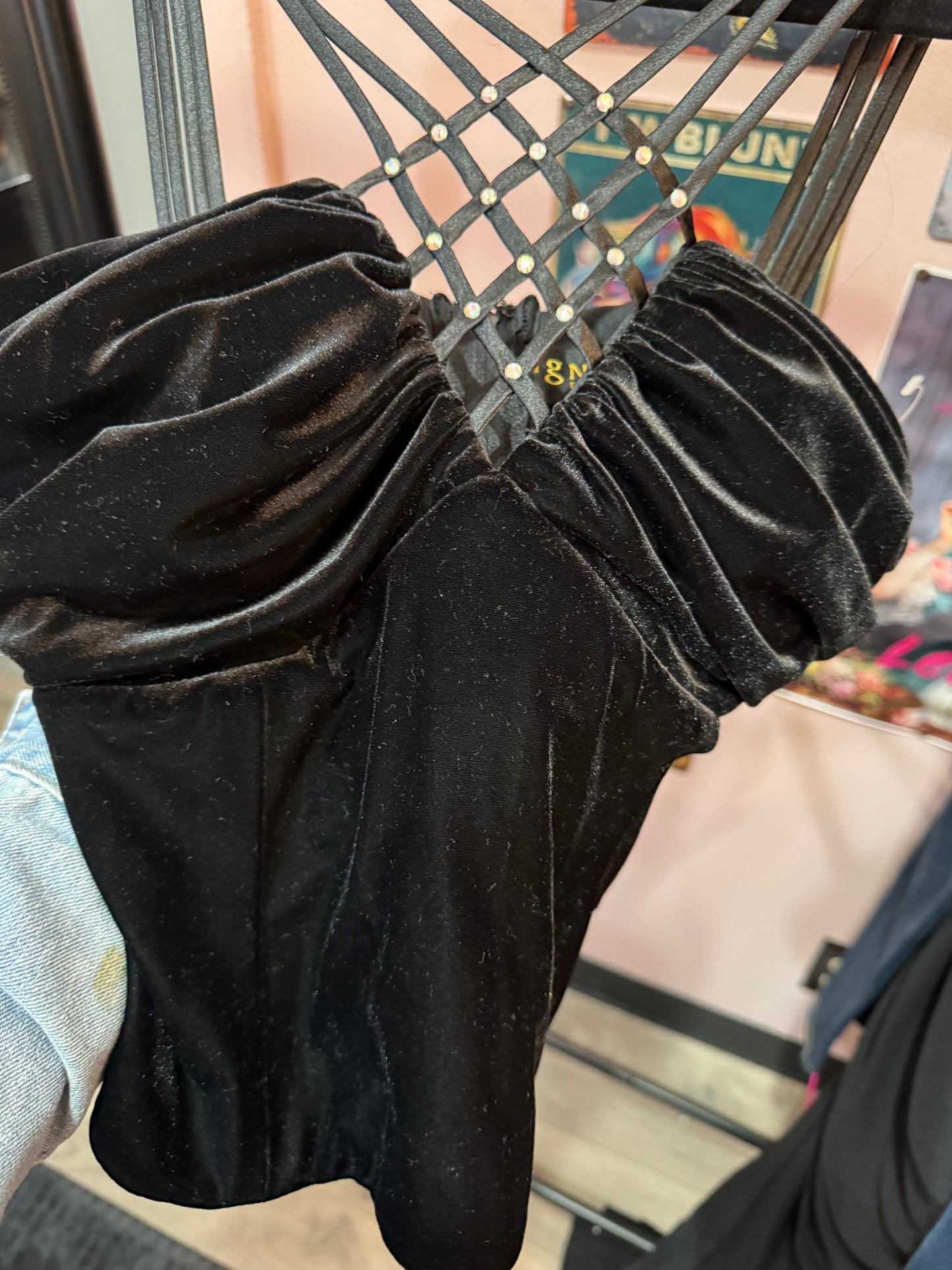 Ignite Evenings beautiful black spaghetti strap tank top