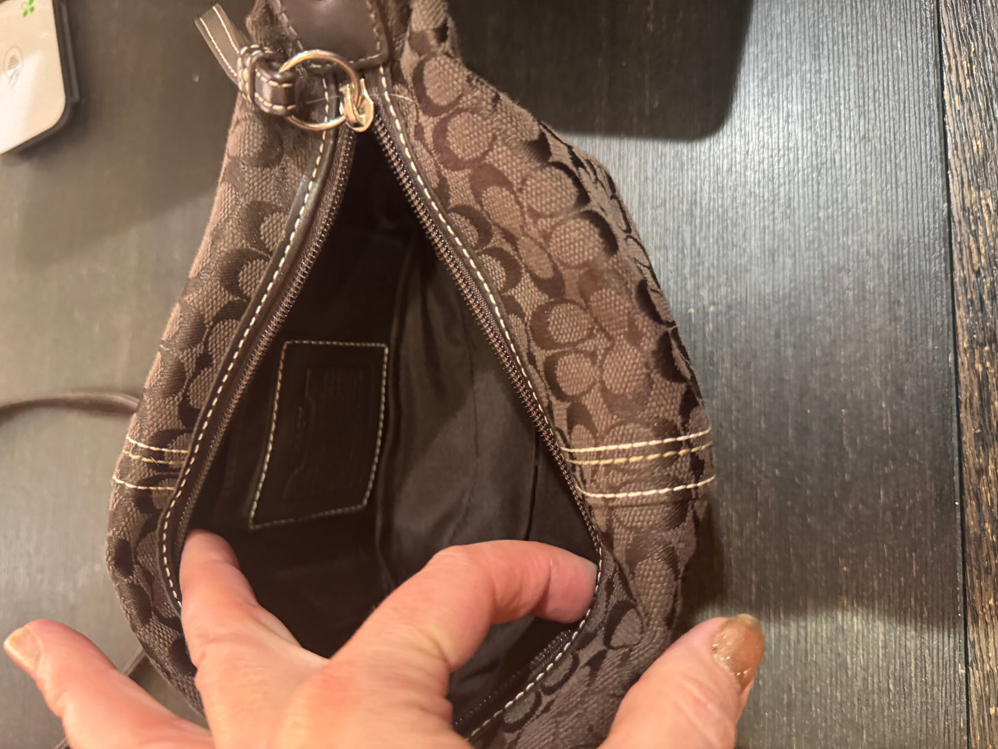 Coach Authentic Brown “Signature C” Small Crossbody