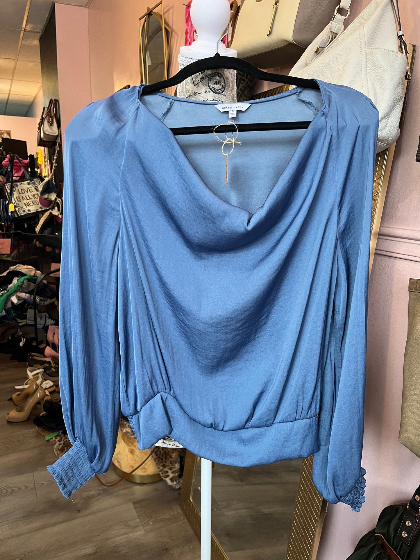 Naked zebra blue long sleeve top