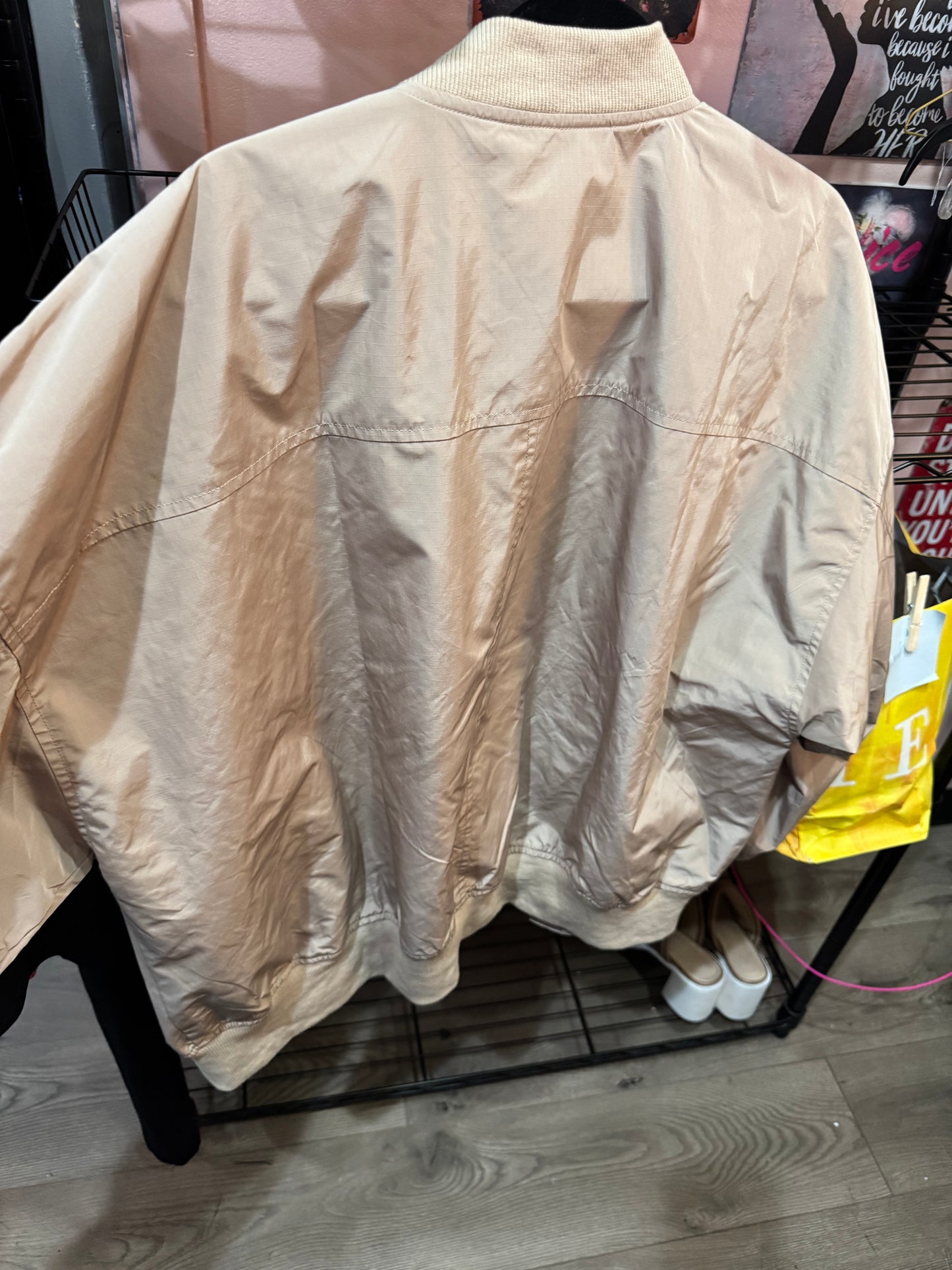 Cream Color Bomber Jacket - Size Large