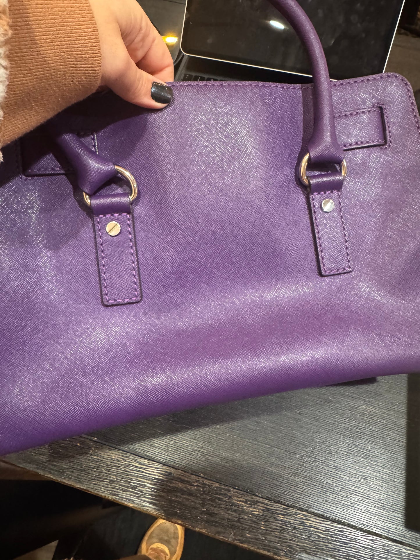 MK Purple Hamilton Satchel
