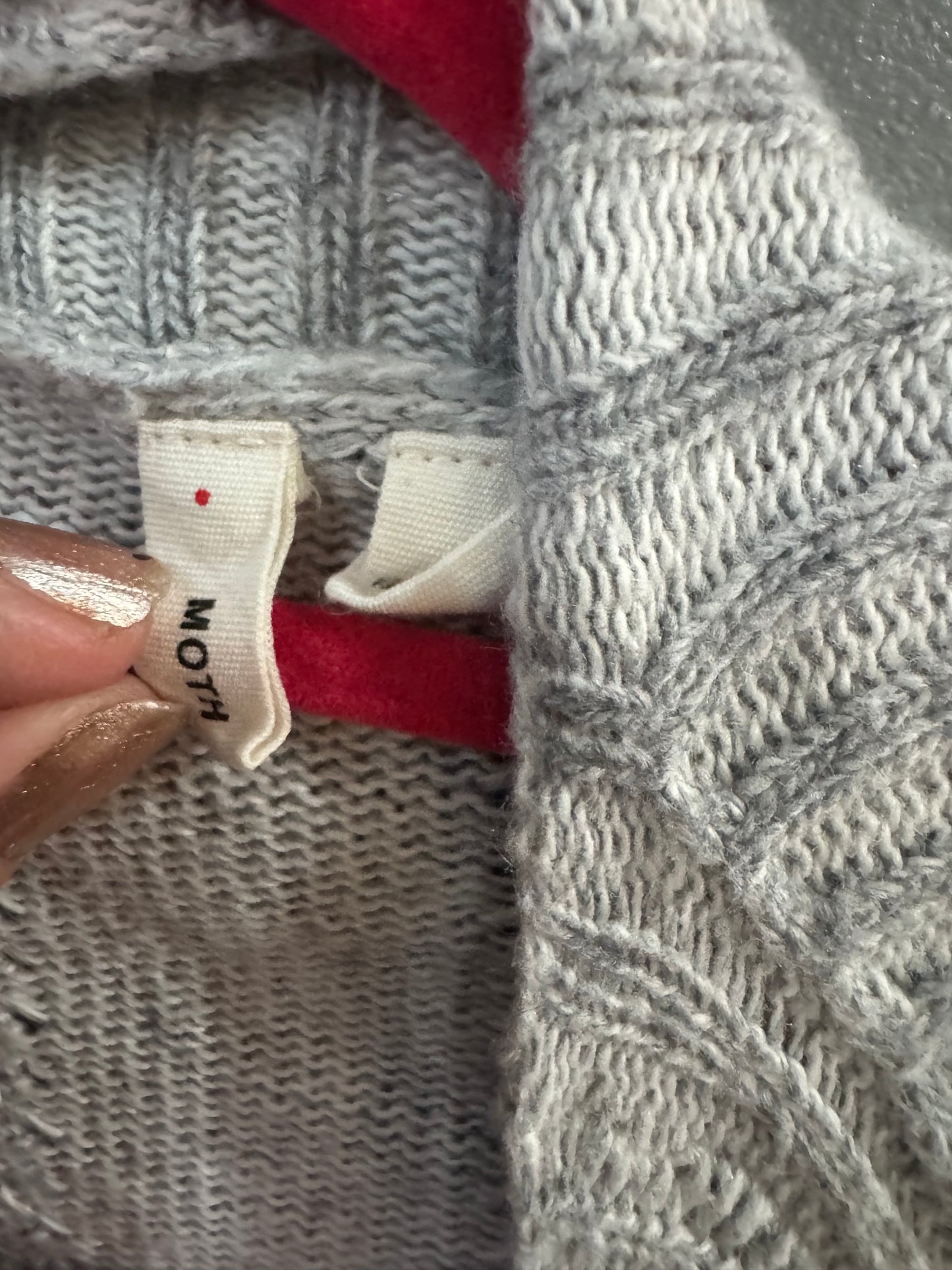 Moth Brand Gray Sweater Cardigan - Open Front - Size Small
