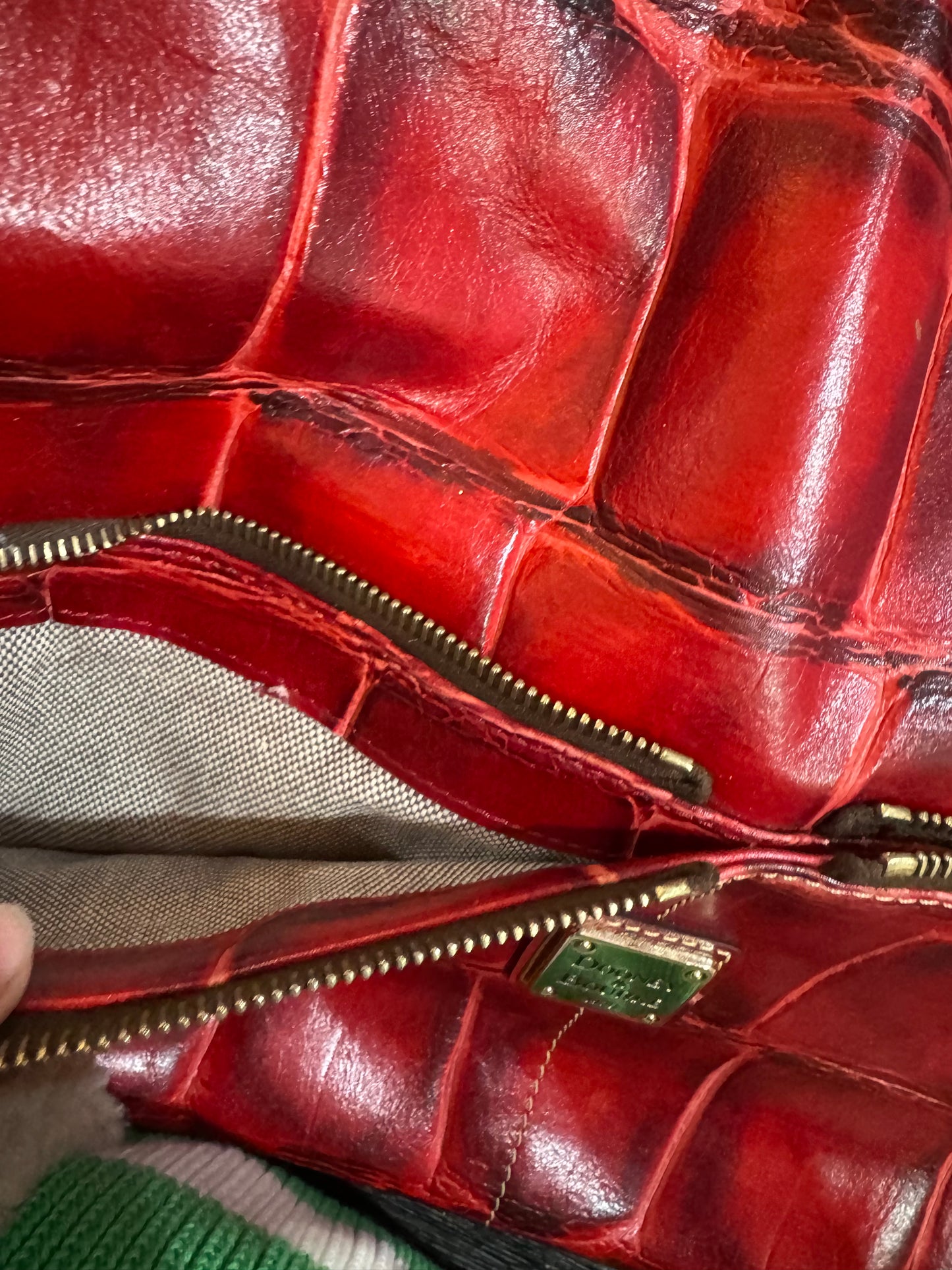 Dooney & Burke red hobo bag