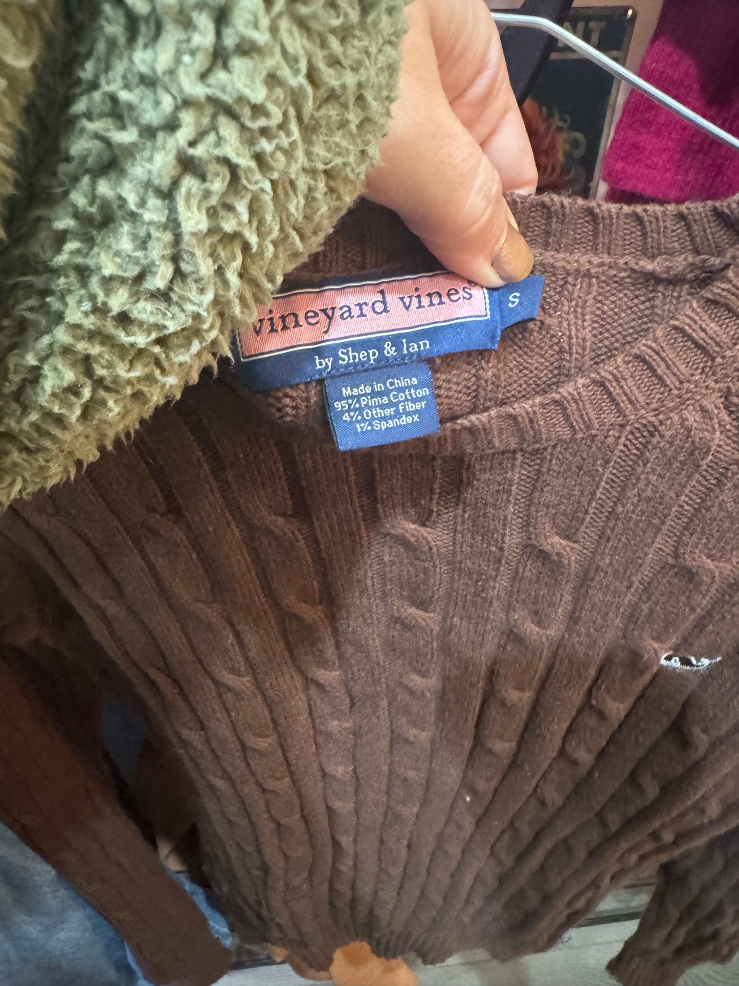 Vineyard Vines Brown PreLoved Sweater. Size Small