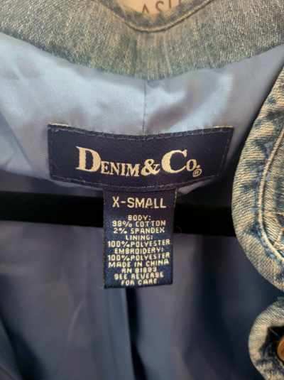 Jean Jacket with Unique Embroidery - Size XS