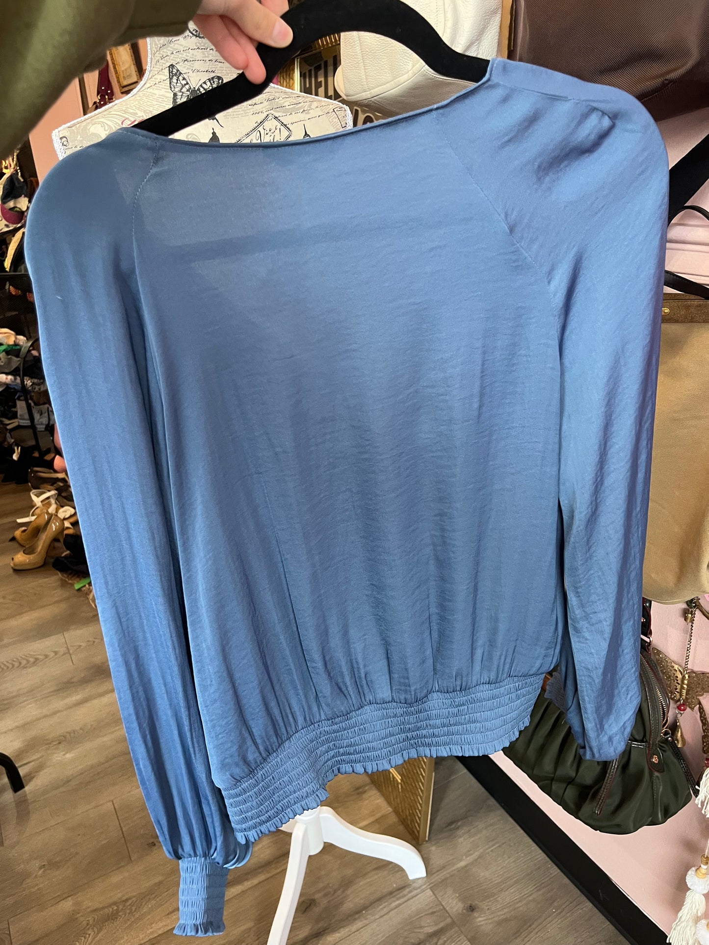 Naked zebra blue long sleeve top