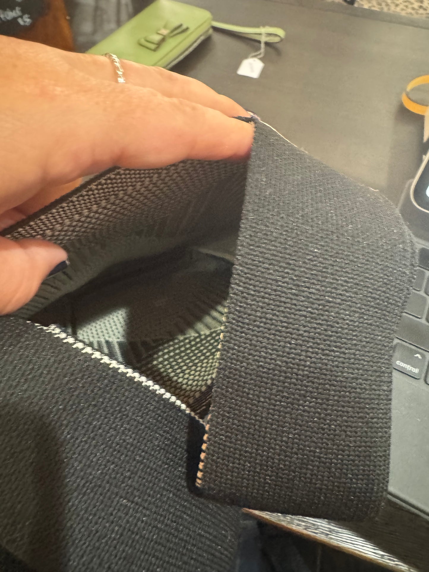 Small Cloth Handbag - Geometric Print - Like New Condition