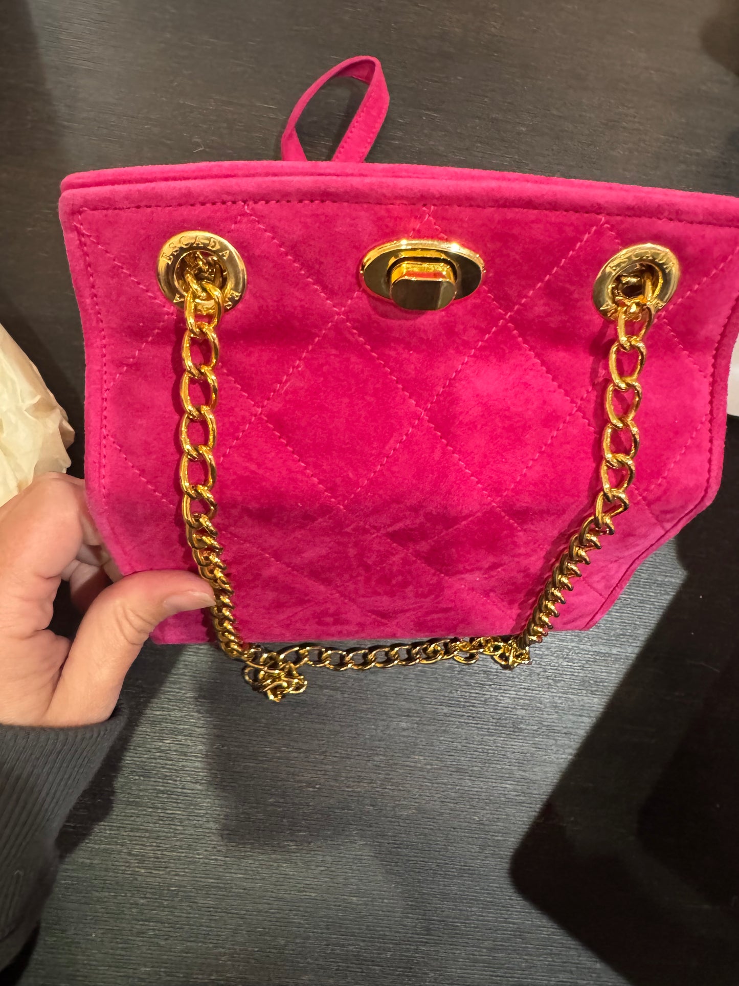 Escada. Vintage pink suede small bag