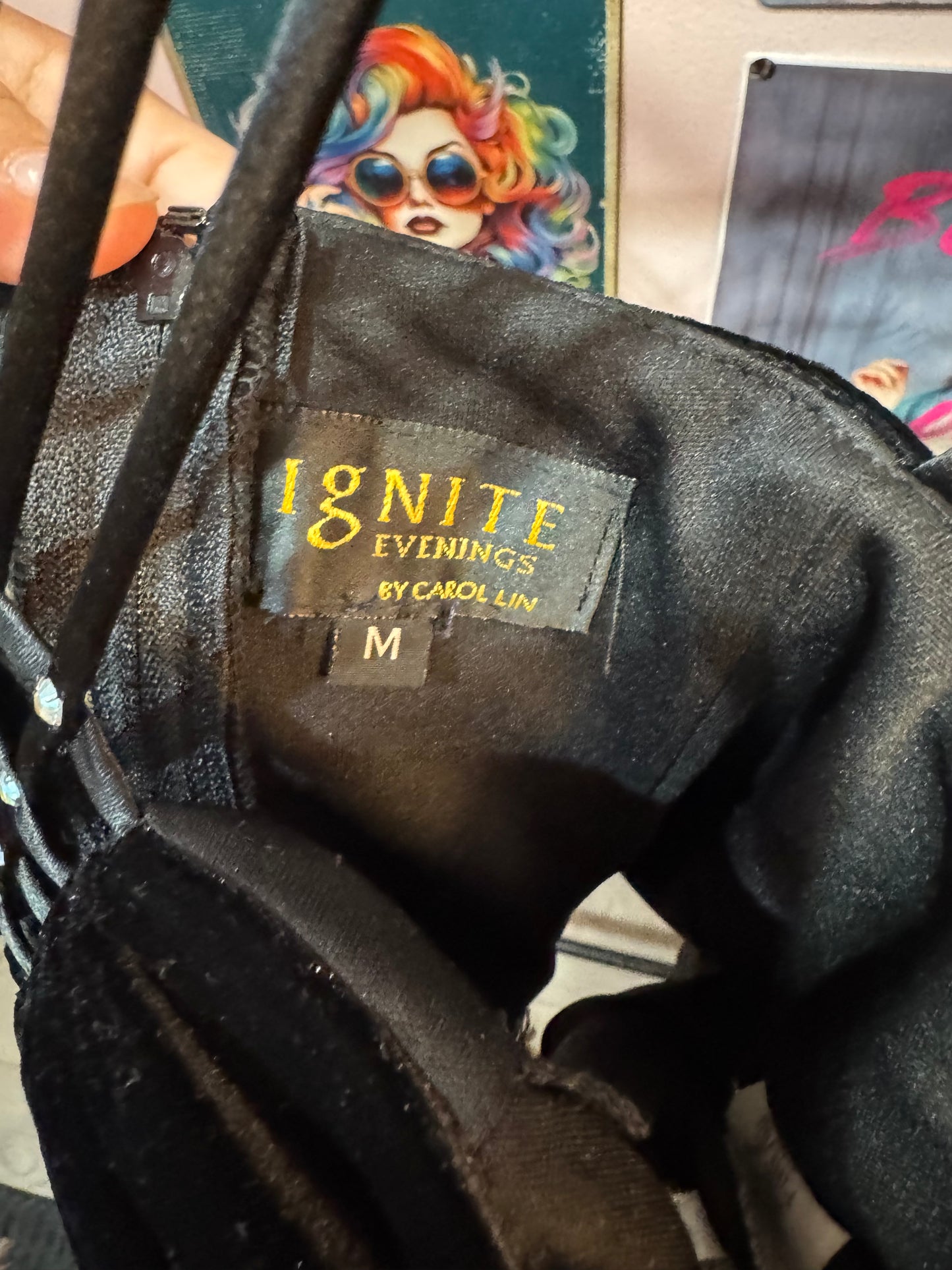 Ignite Evenings beautiful black spaghetti strap tank top