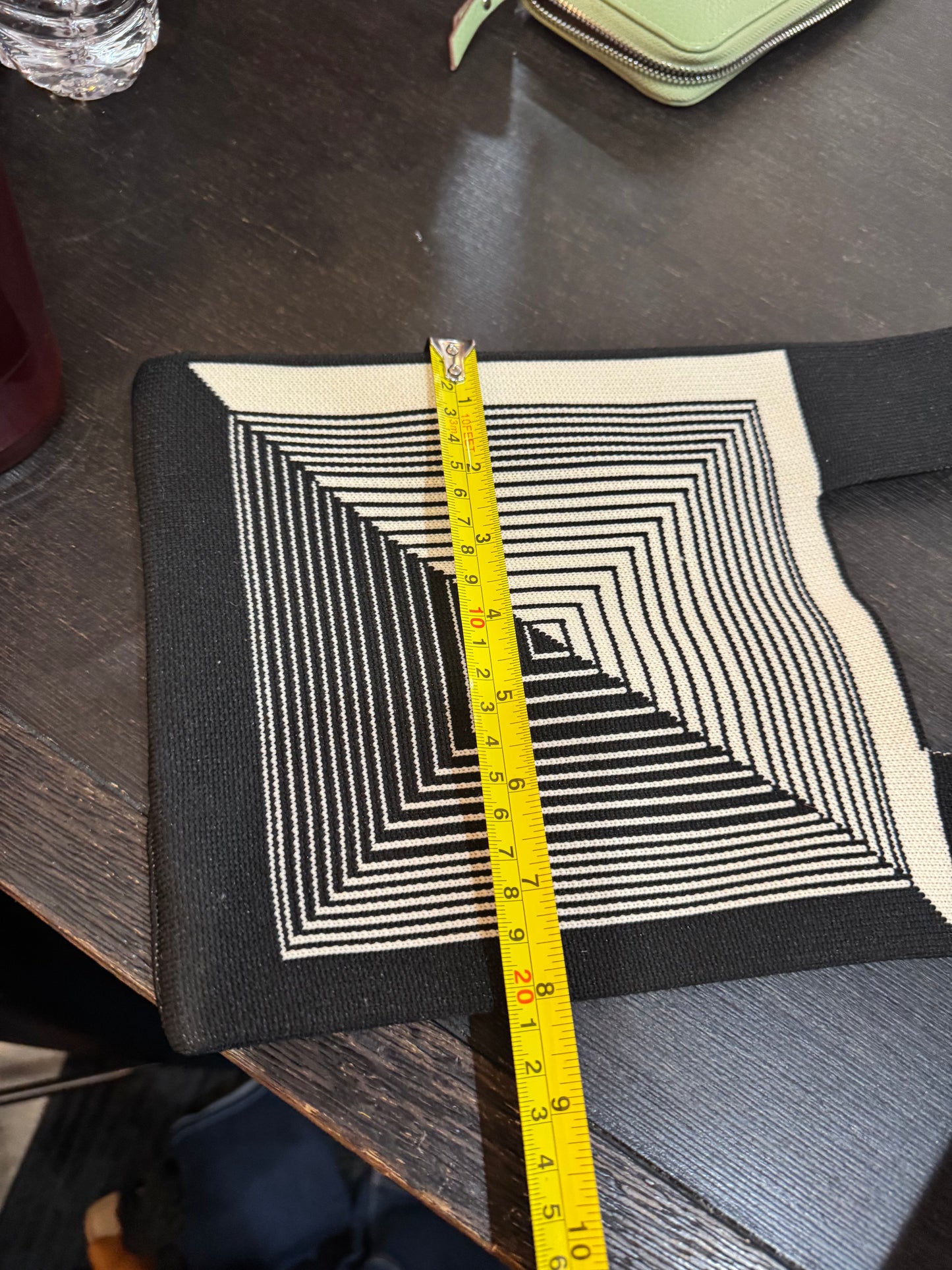 Small Cloth Handbag - Geometric Print - Like New Condition