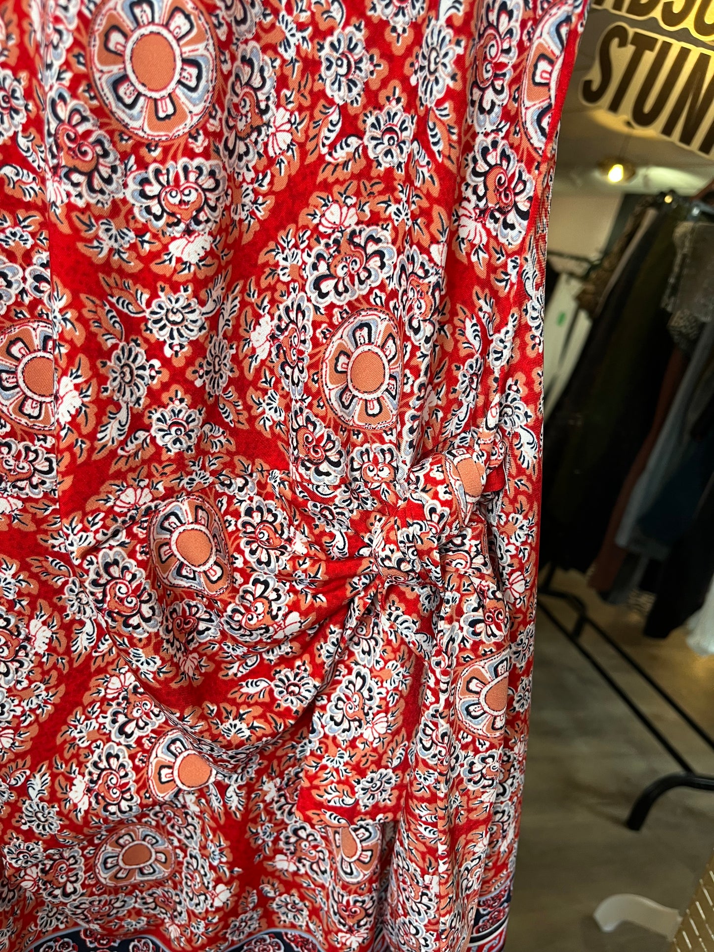 Max studio red mixed print dress