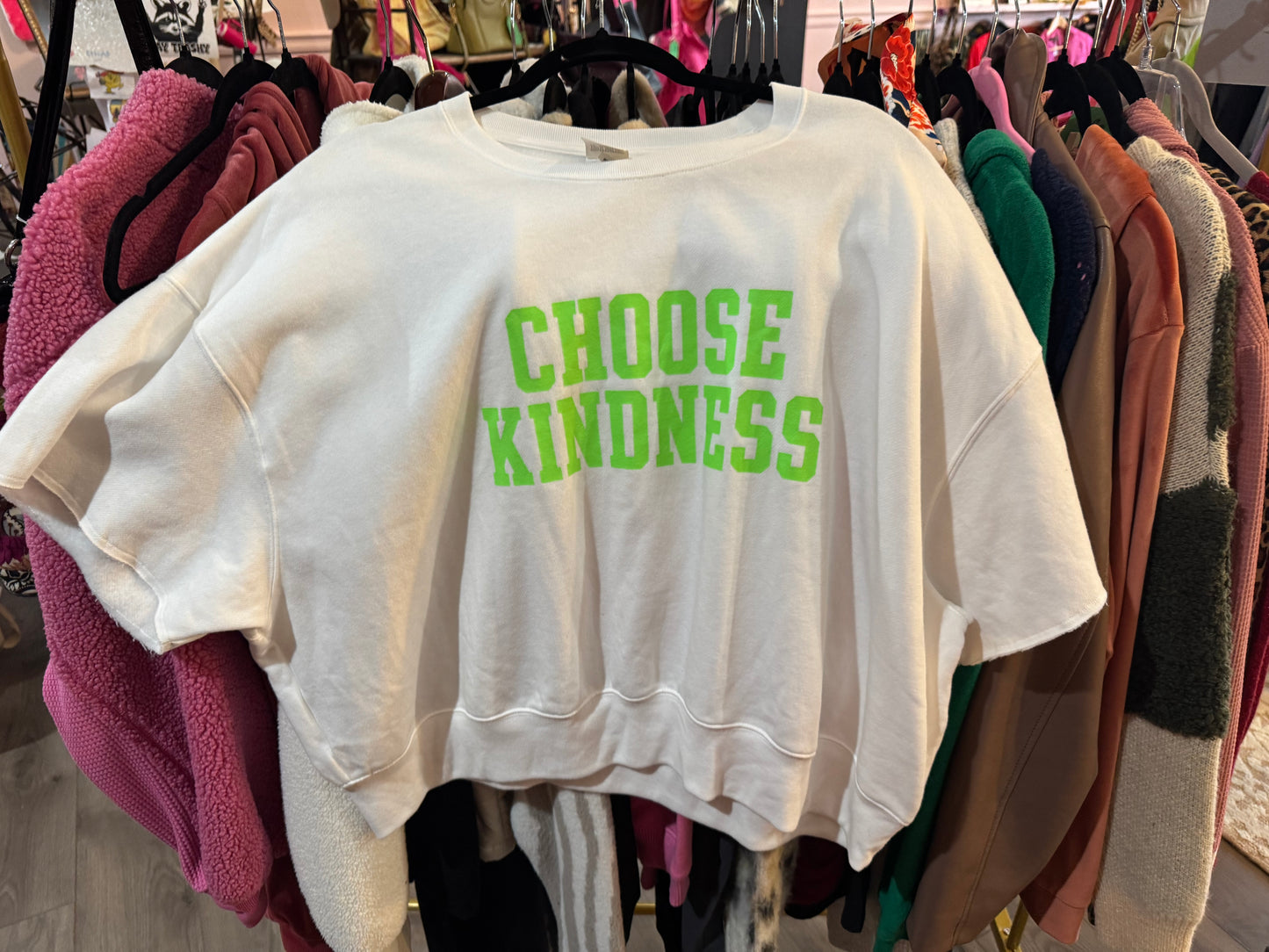 PINK! sweatshirt material T-shirt