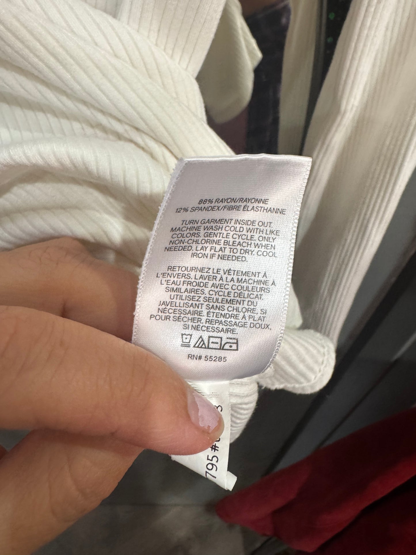 Express Mock Neck Cream Turtleneck - 3/4 Sleeves - Size Small