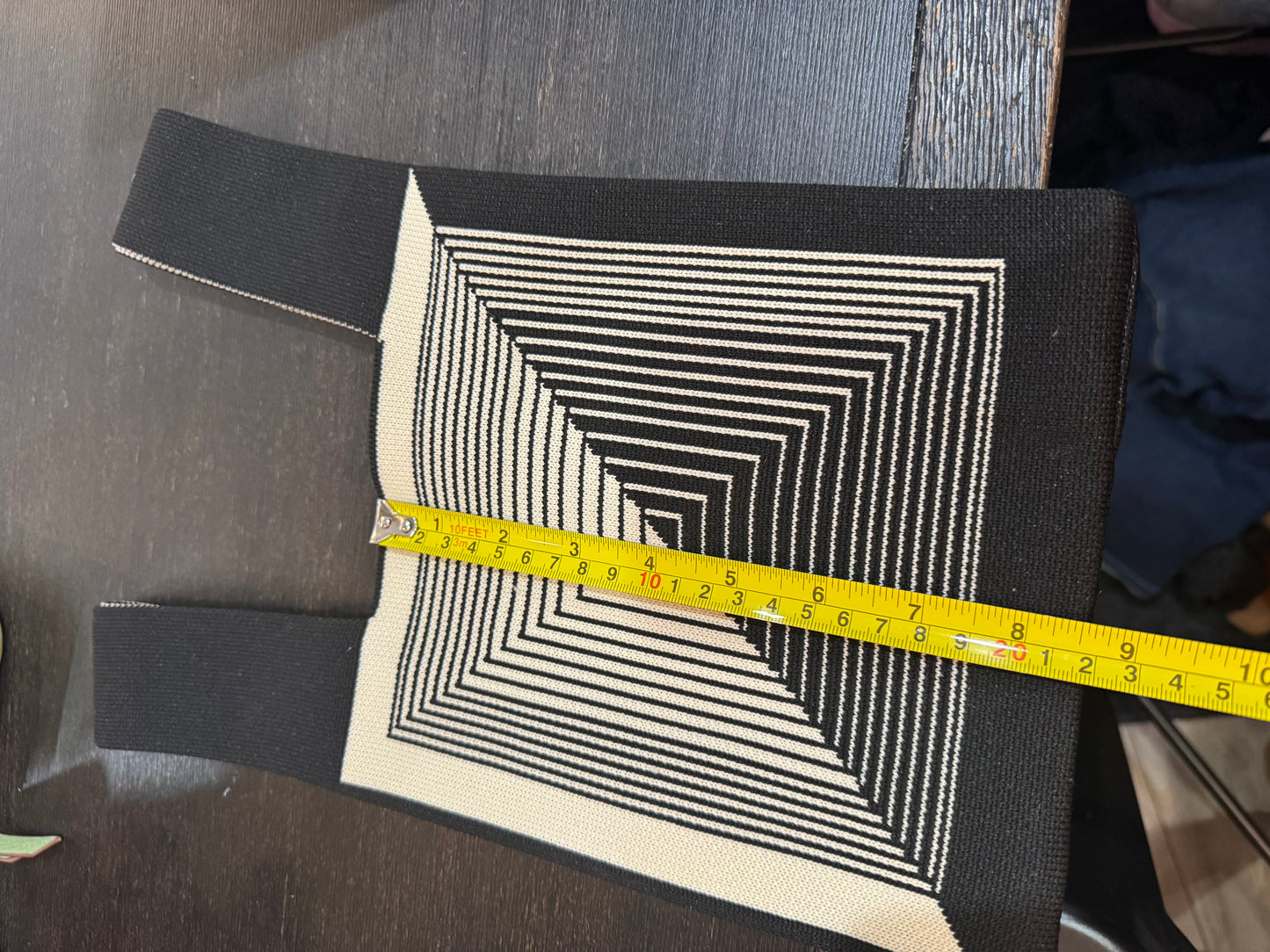 Small Cloth Handbag - Geometric Print - Like New Condition