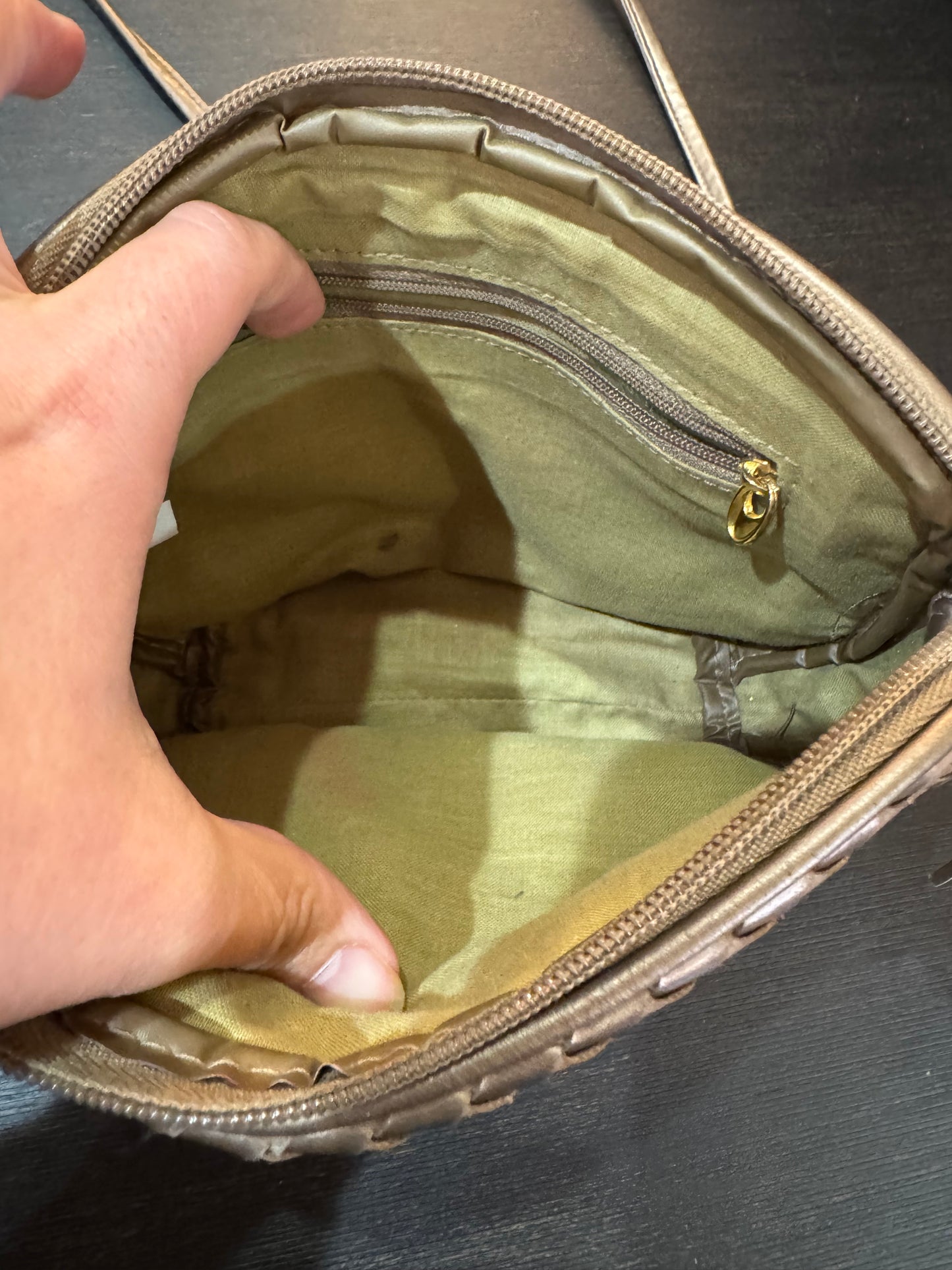 Small Brown Shimmer Shoulder Bag