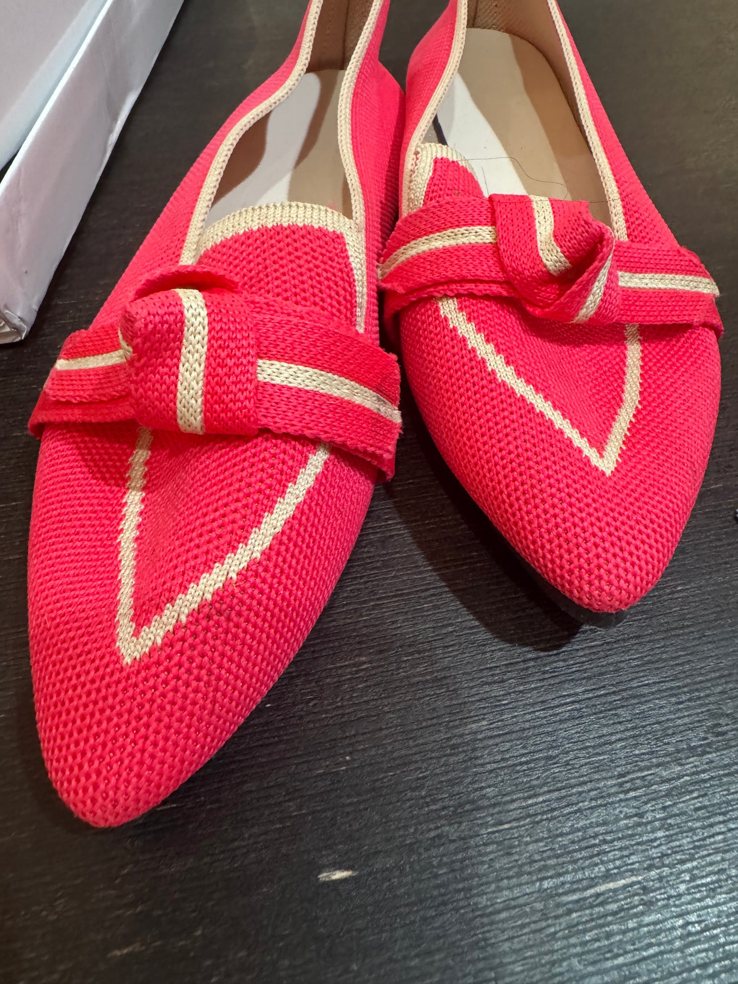 Pink Bow Material Flat Shoe - Women’s Shoe Size 37