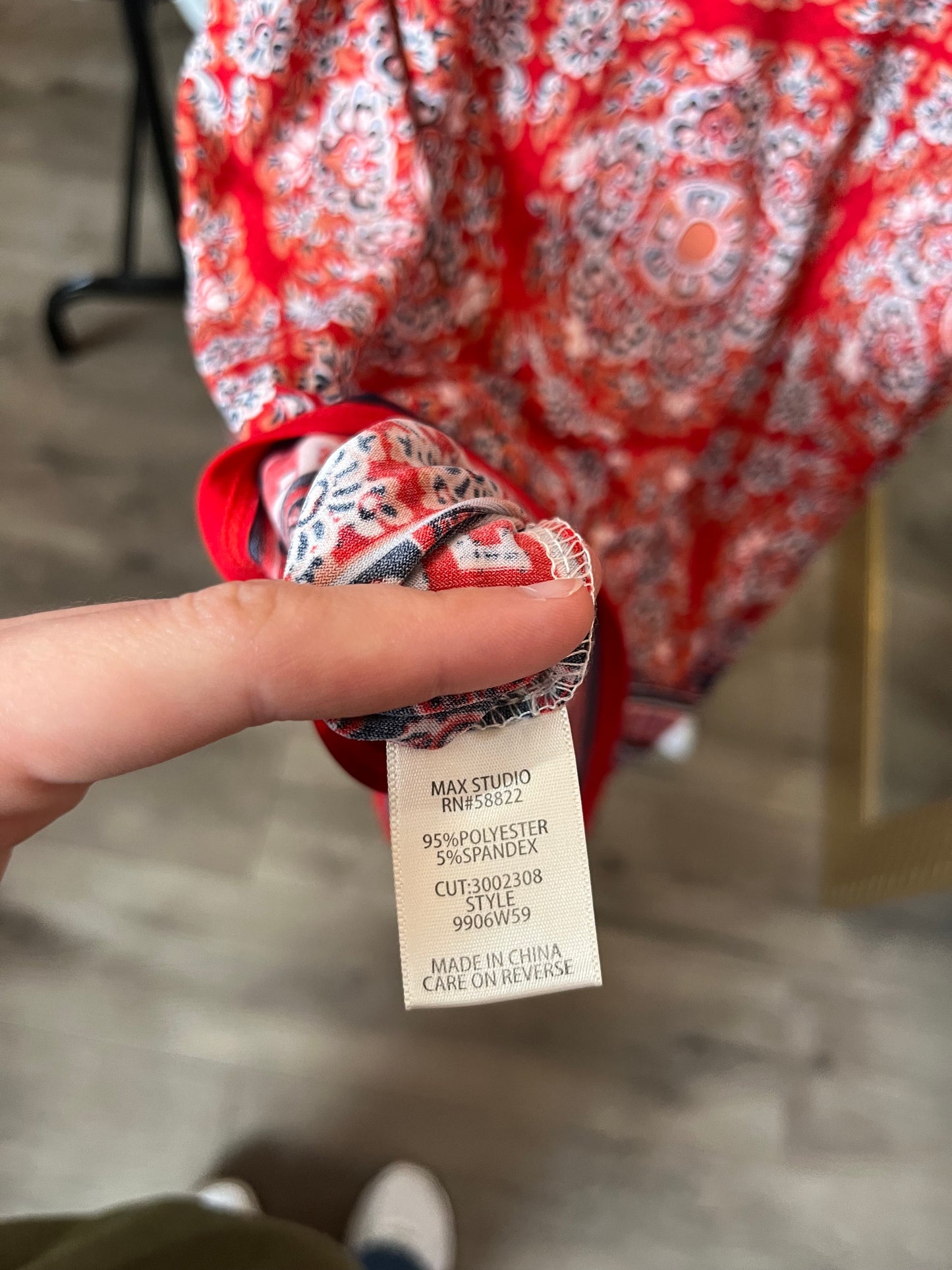 Max studio red mixed print dress