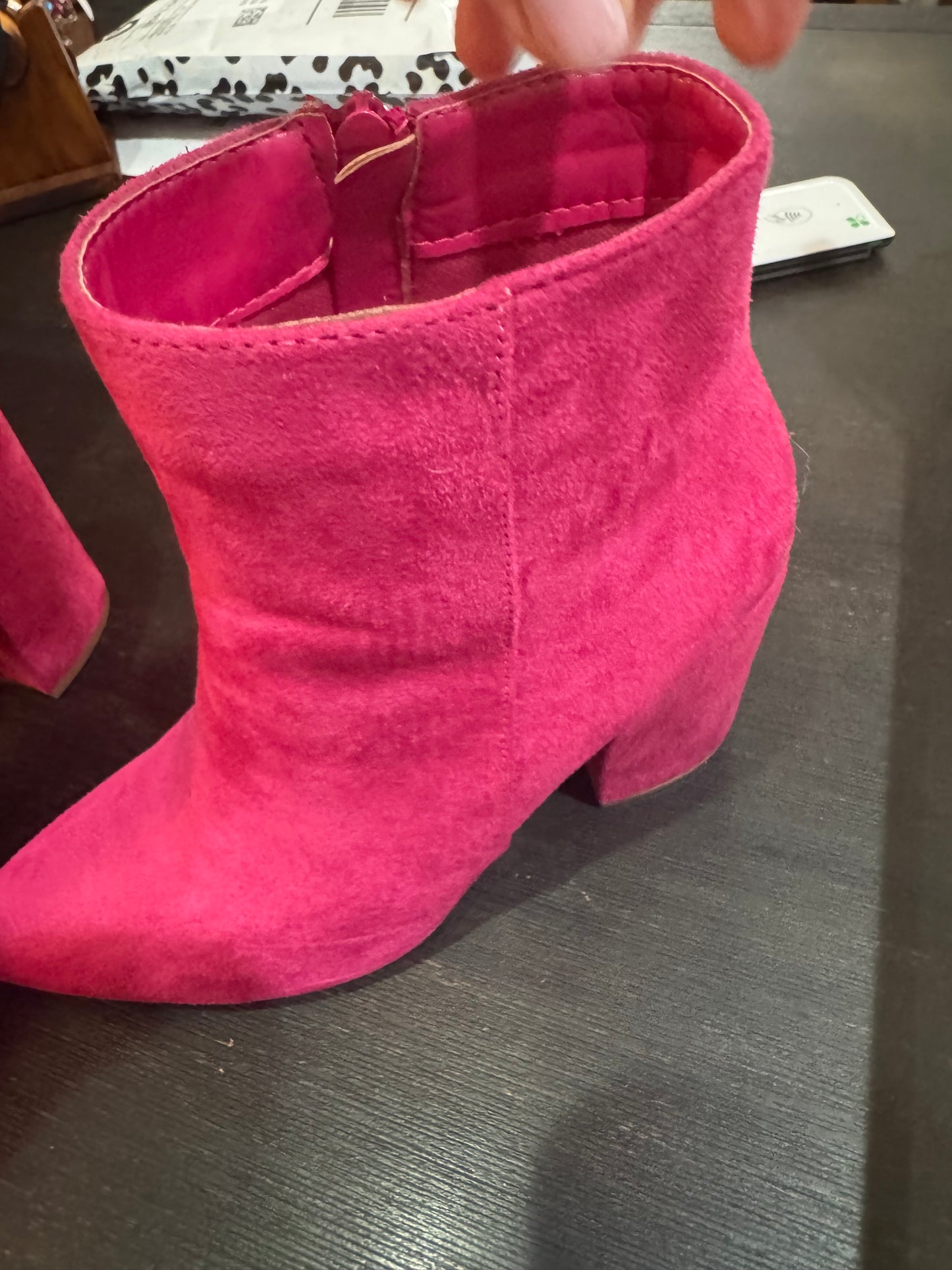 SUGAR - Pink Suede Looking Boot - Very Little Wear - Size 6.5