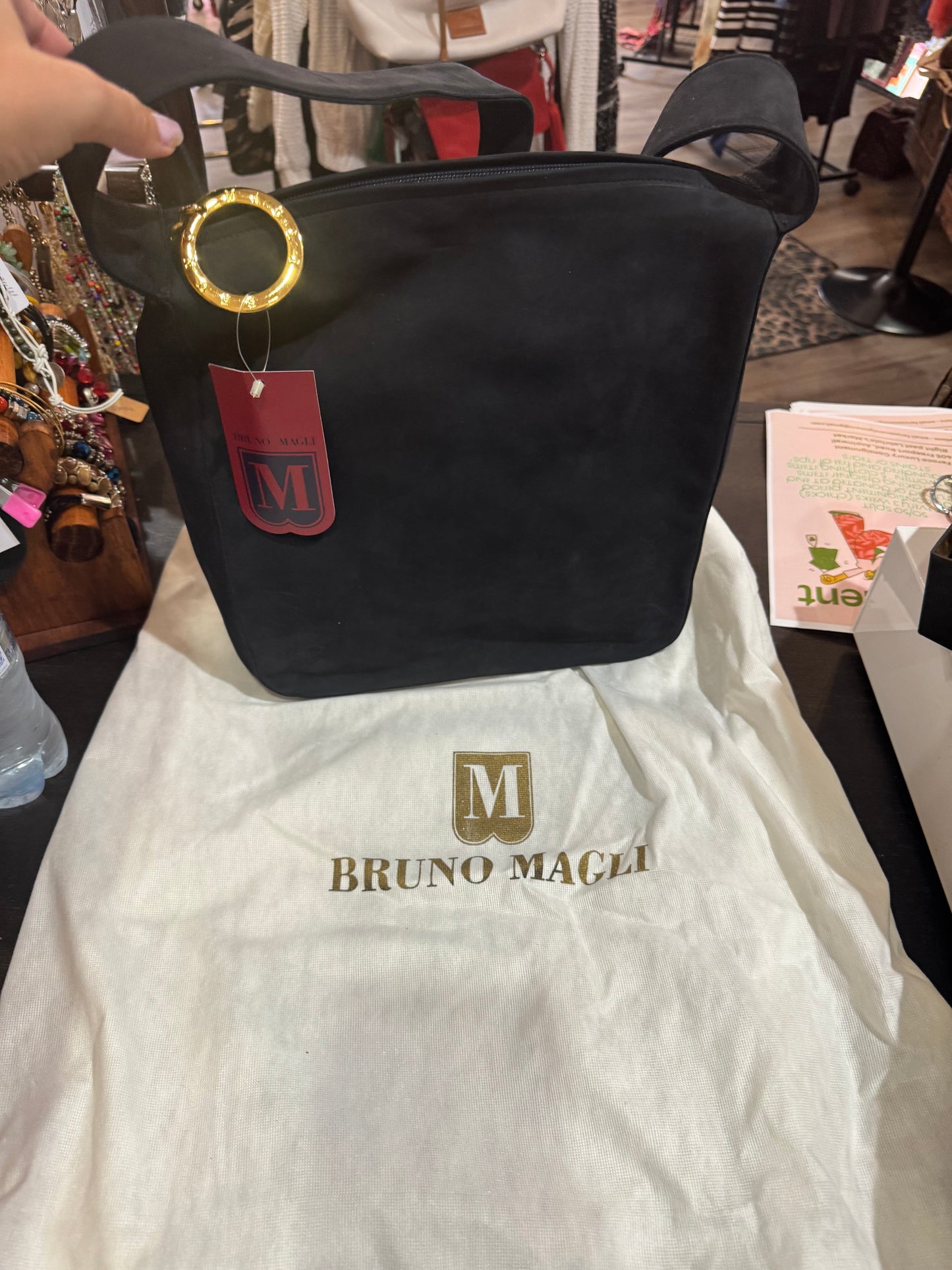 Bruno Maglo  - Large Black Suede Hobo Bag