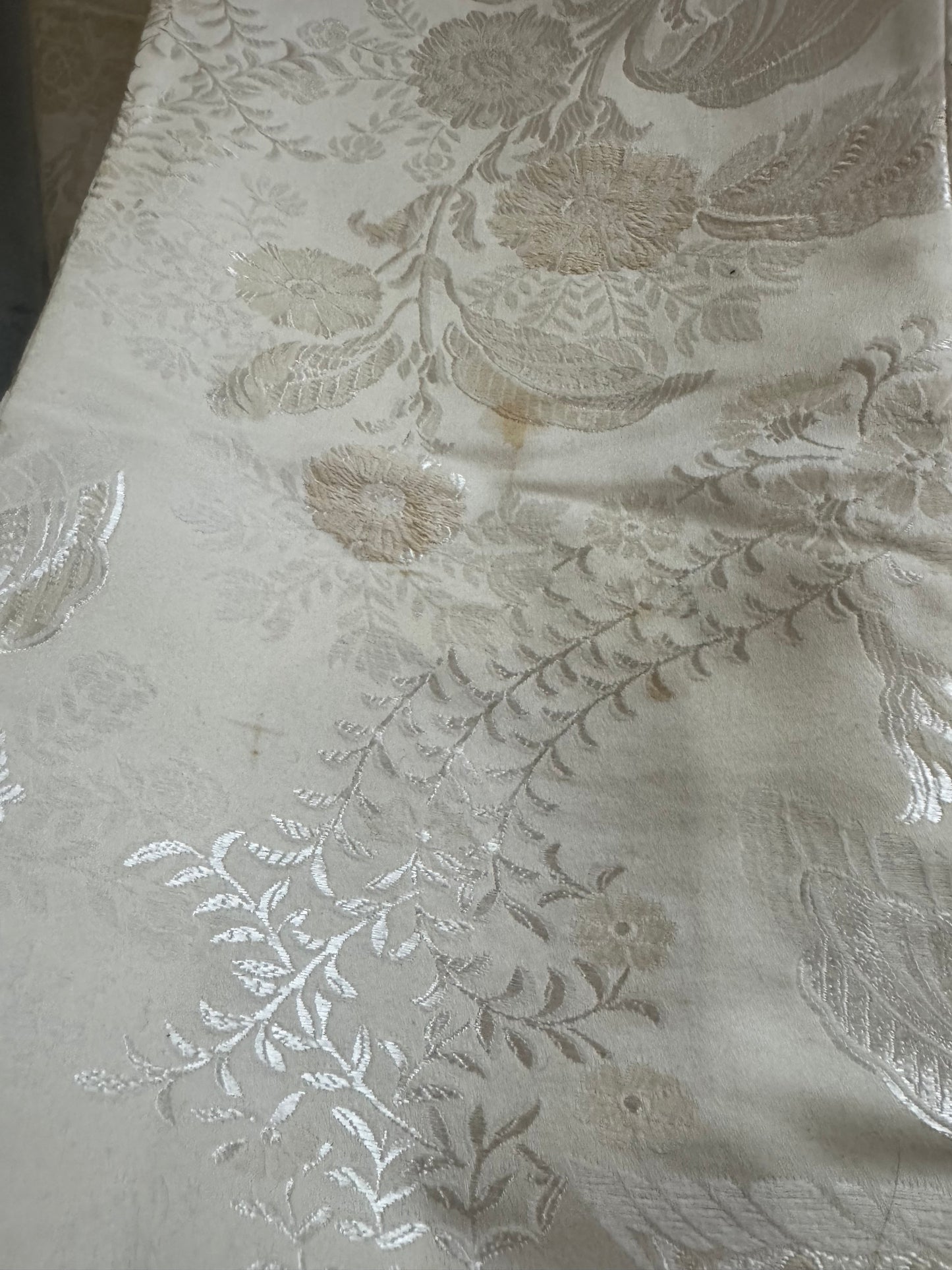 Balenciaga Paris white jeans with beautiful floral imprint throughout