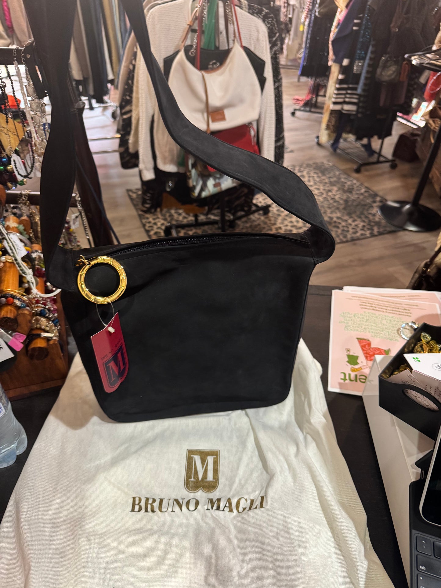 Bruno Maglo  - Large Black Suede Hobo Bag