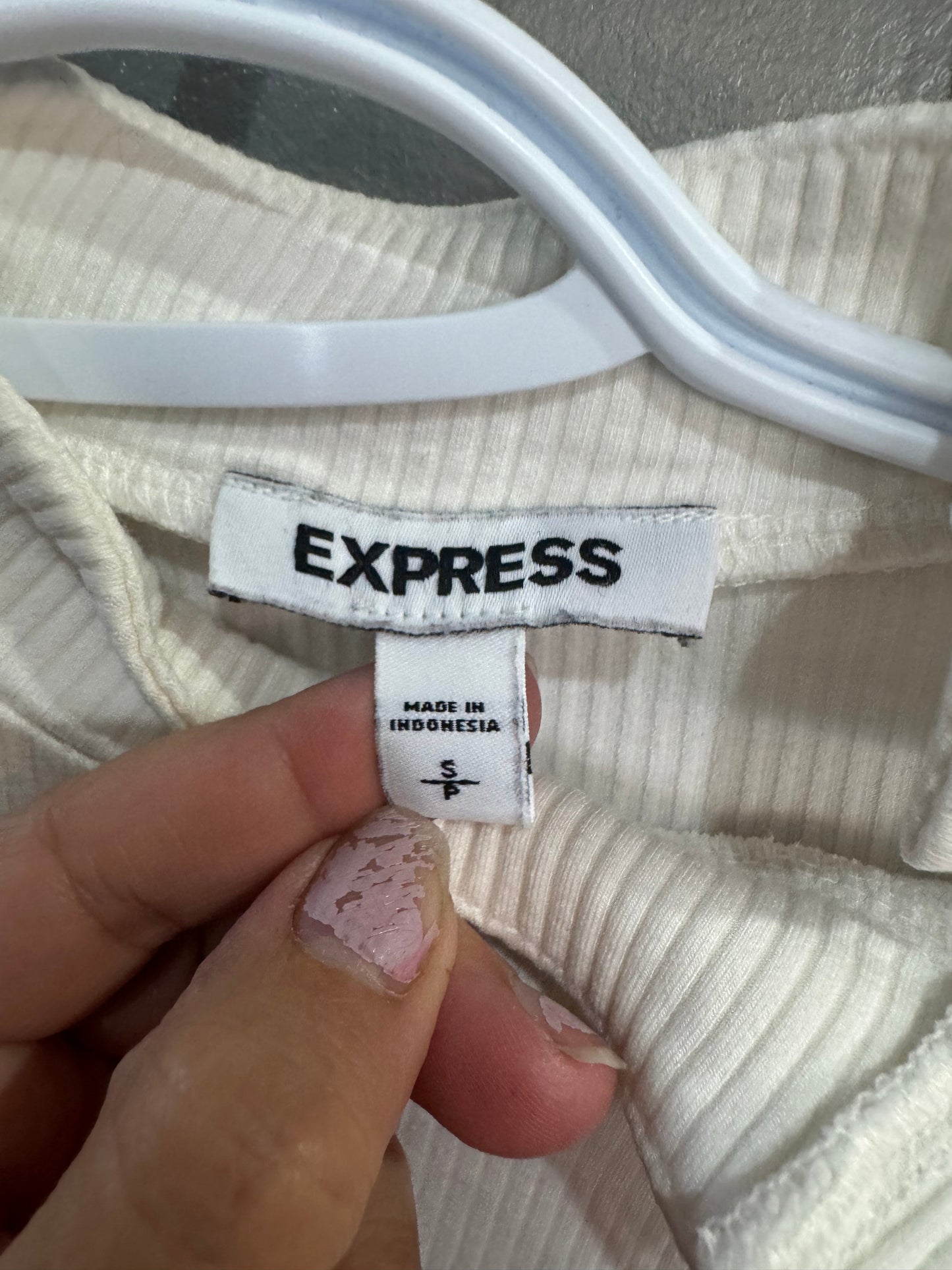 Express Mock Neck Cream Turtleneck - 3/4 Sleeves - Size Small