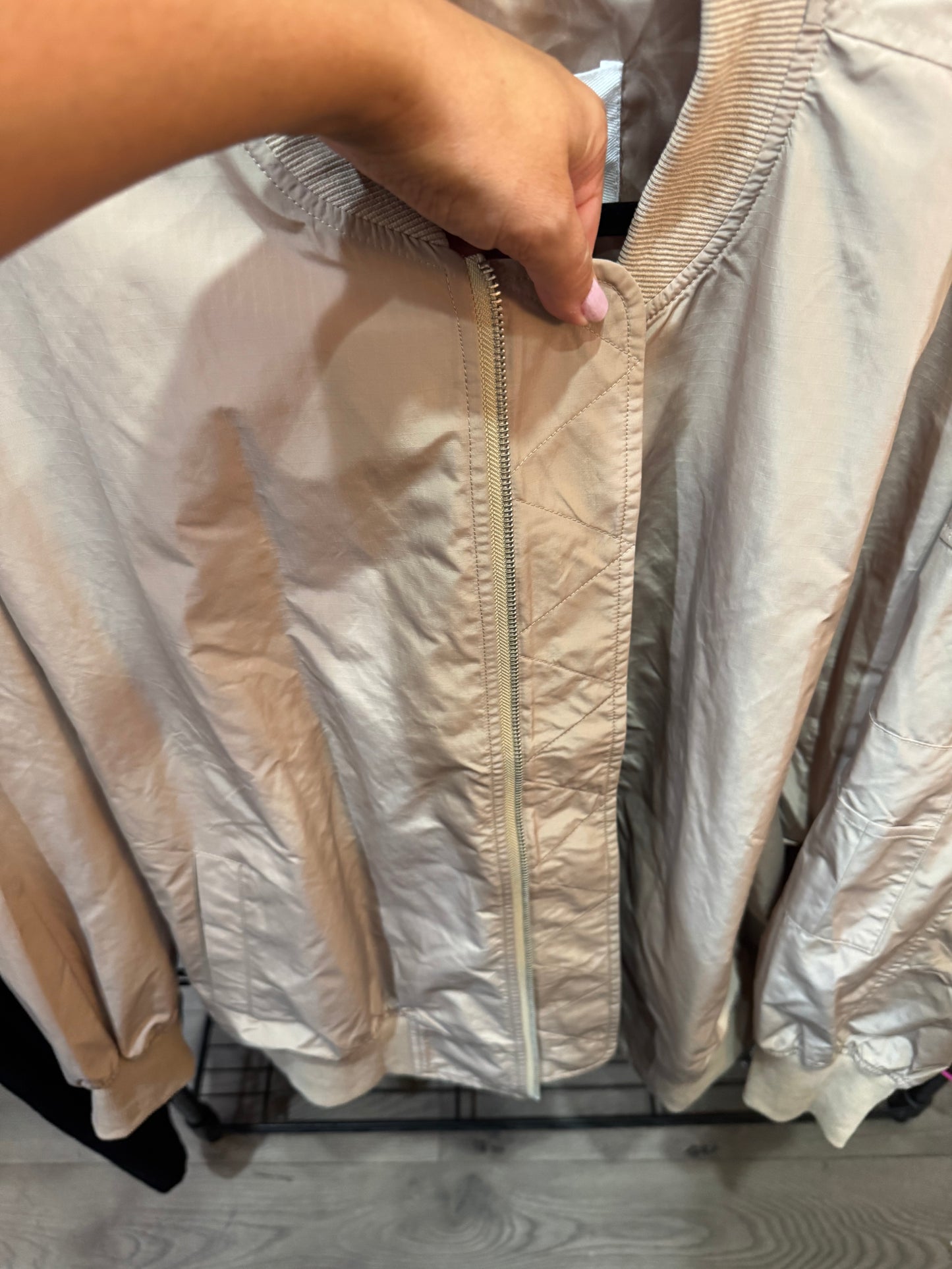 Cream Color Bomber Jacket - Size Large