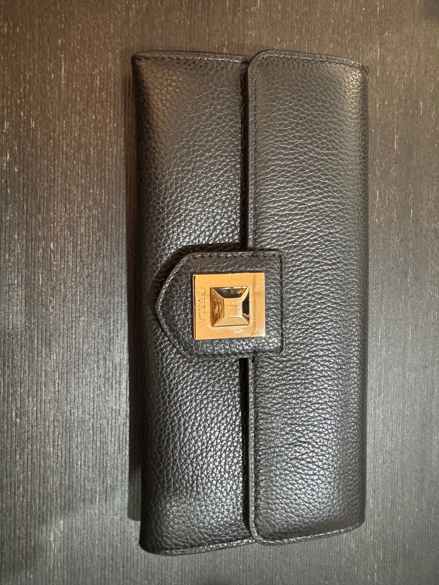 Furla black long wallet