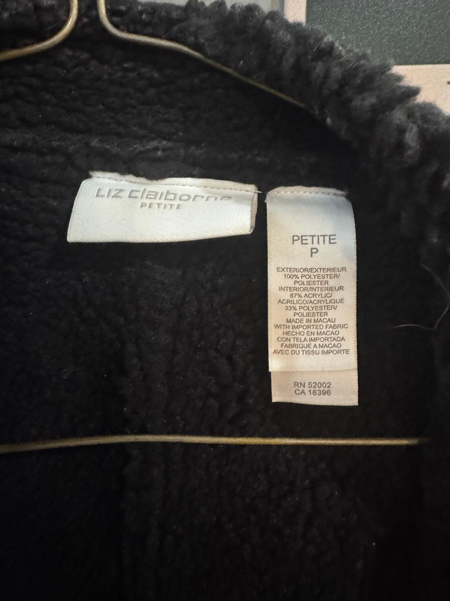Liz Claiborne Vest - Black - Size Petite P