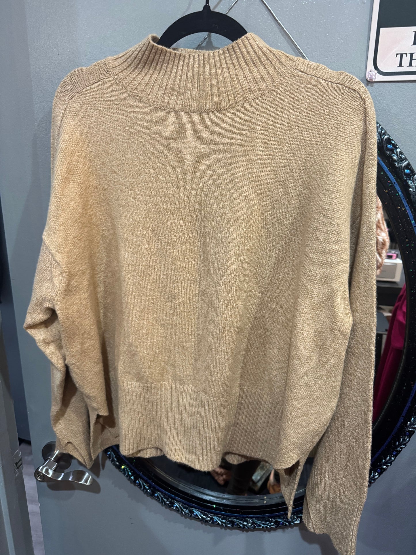 LOFT Camel Color Sweater - Size XS - Mock Turtleneck