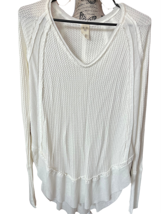 Free people white long sleeve top